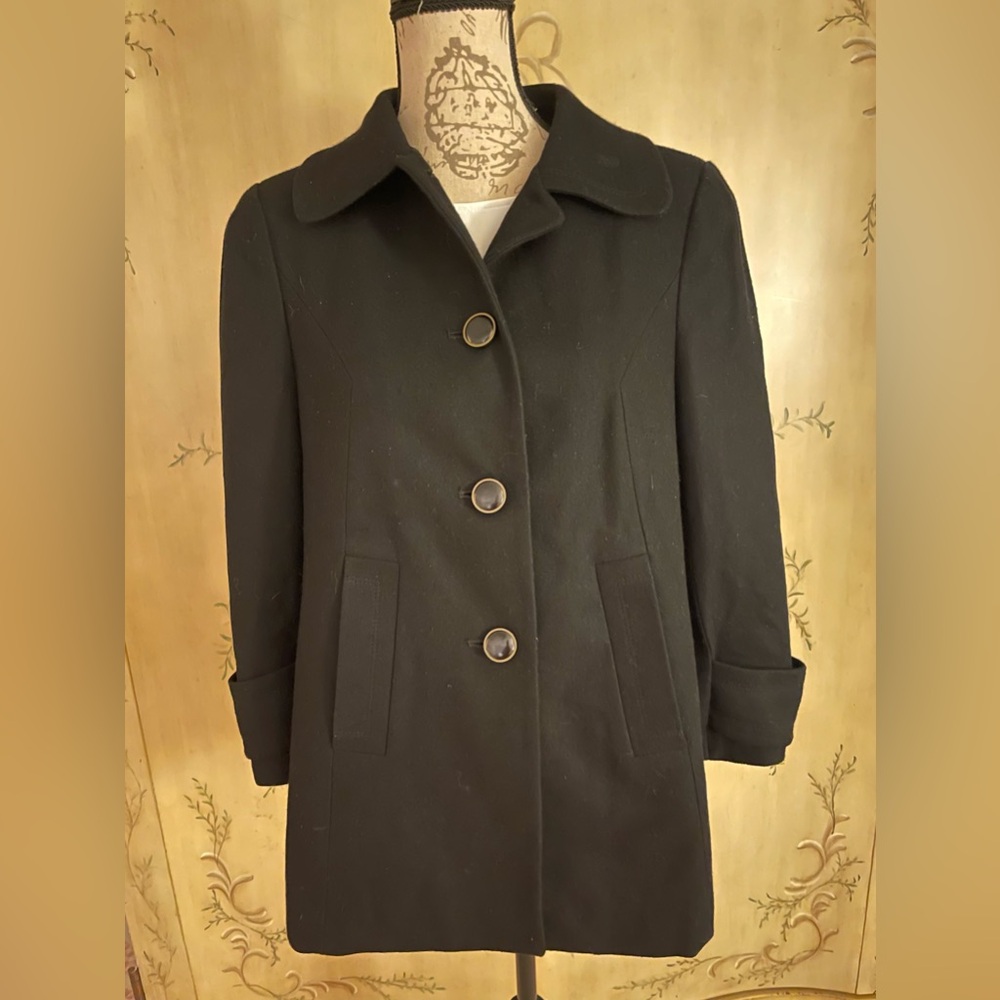 Worthington Classic Black Pea Coat – Size Medium